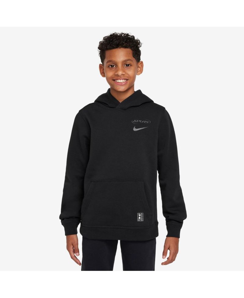 Big Boys and Girls Black Tottenham Hotspur Club Hoodie