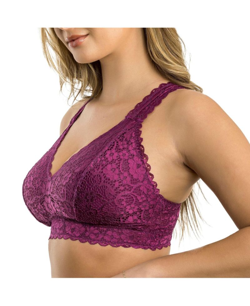 Women's Adriana Wire-Free Lace Bralette, Blackberry, 30I