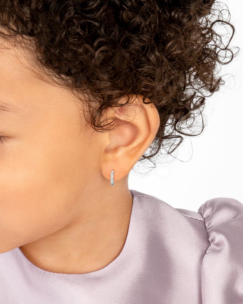 Sterling Silver Timeless Pave Huggie Hoop Earrings