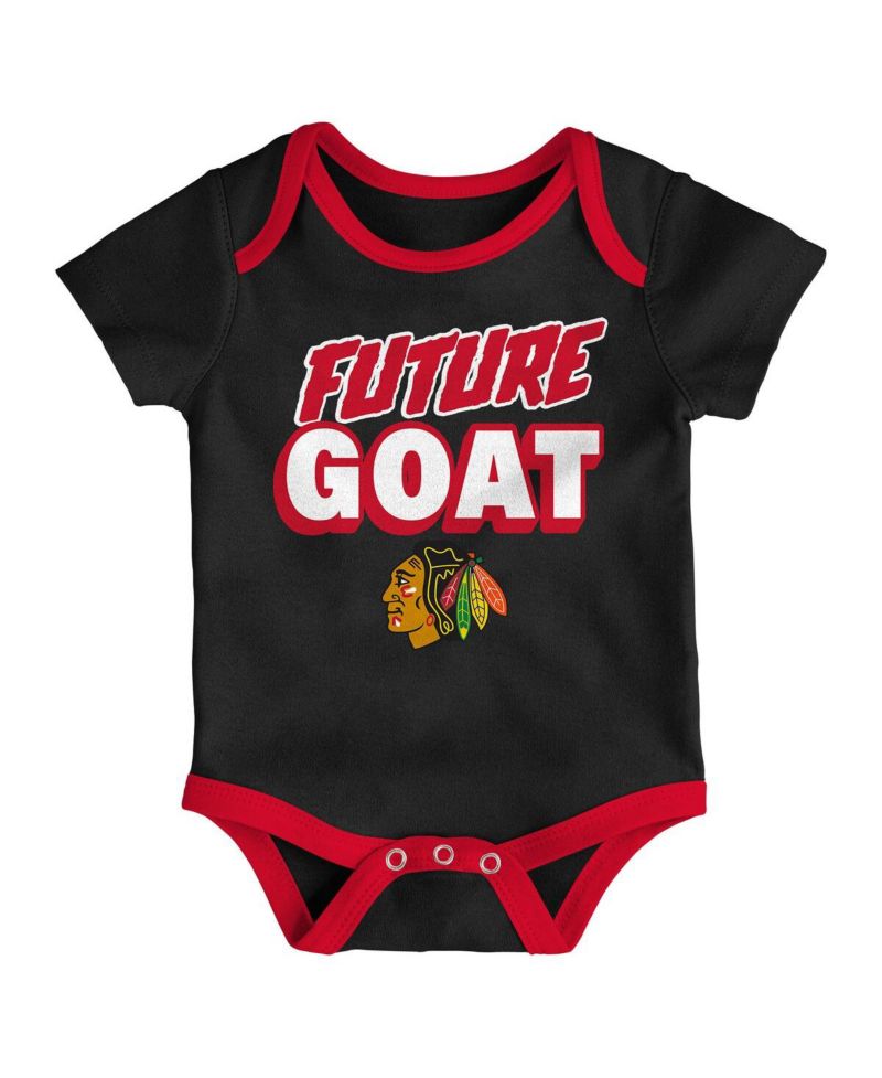 Newborn 3-Pack Chicago Blackhawks Loyal Buddies Bodysuit Set