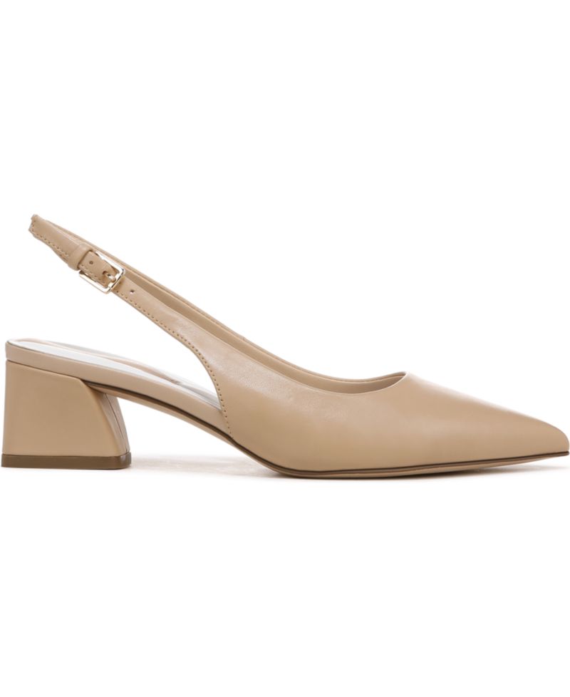 Women's Racer Pointed Toe Block Heel Slingback Pumps