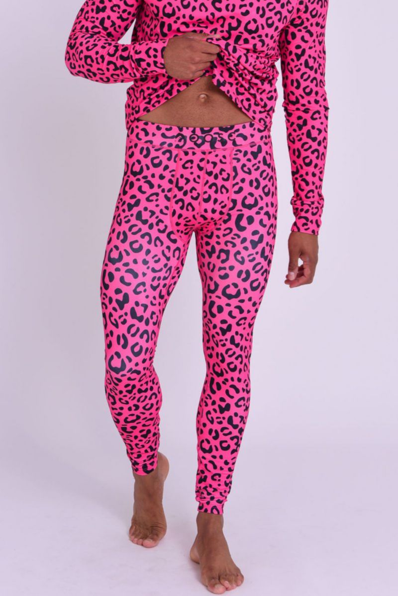 Men's Baselayer Pant - Hotel California Pink Leopard