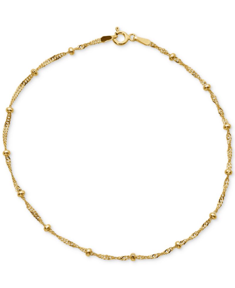 18K Gold over Sterling Silver Ankle Bracelet