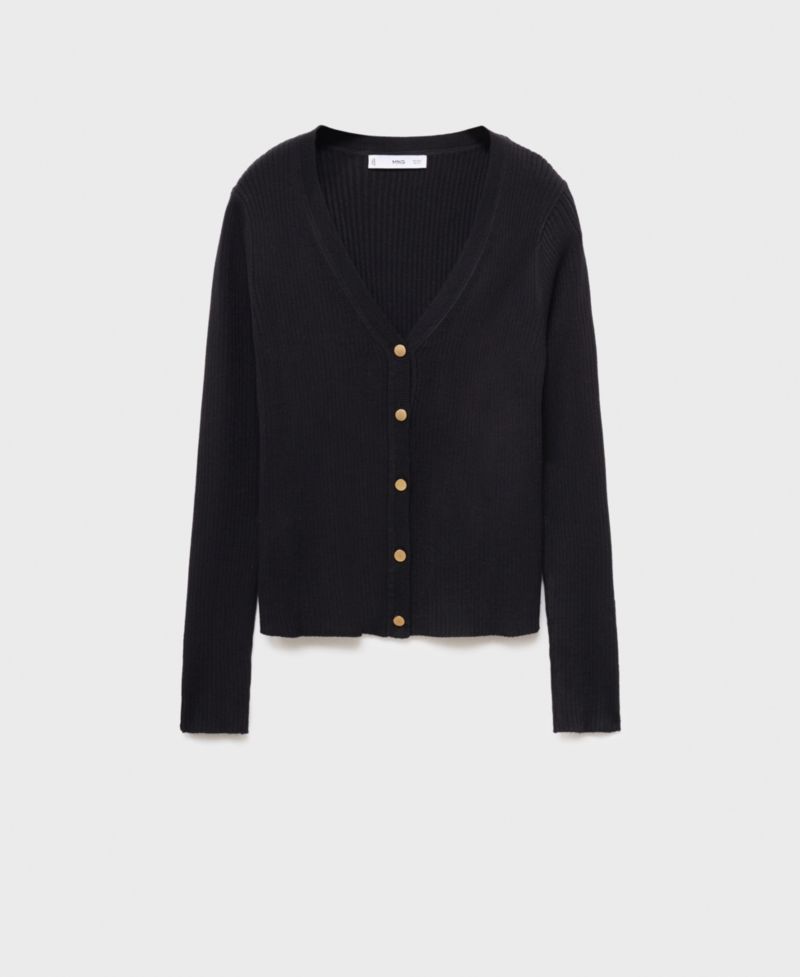 Women's Ribbed Buttoned Cardigan