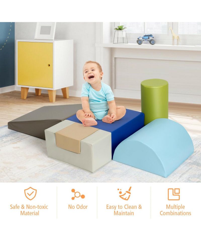 6 Piece Climb Crawl Play Set Indoor Kids Toddler
