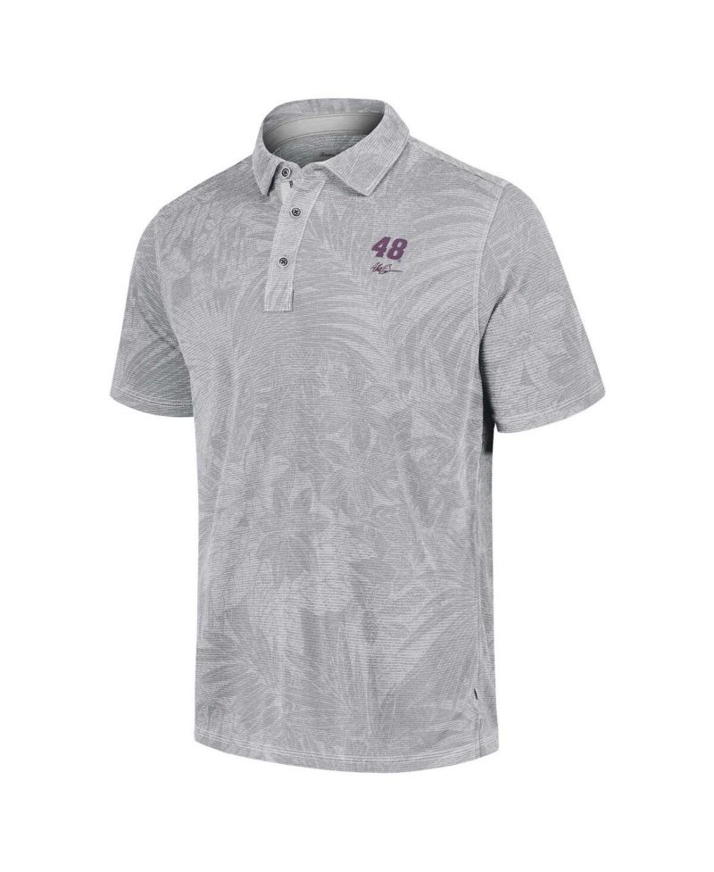 Men's Gray Alex Bowman Santiago Paradise Polo Shirt