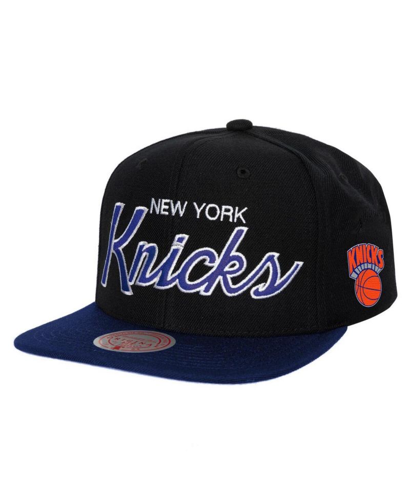 Men's Black New York Knicks Hardwood Classics MVP Team Script 2.0 Snapback Hat