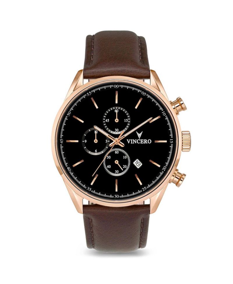 Men's Chrono S2 Chronograph Brown Leather Strap Watch 43mm