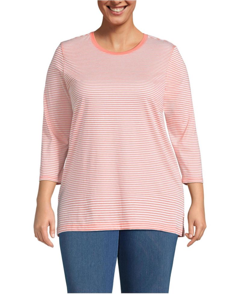 Plus Size 3/4 Sleeve Cotton Supima Tunic