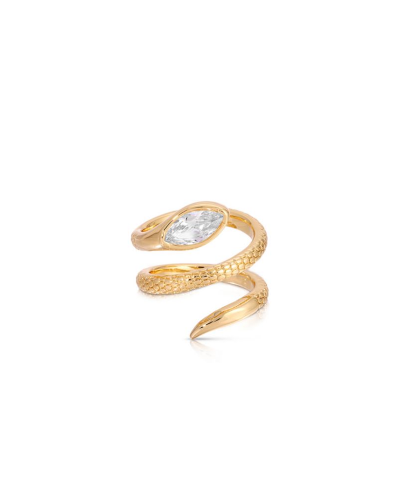 Marquise Crystal Coiled Ring