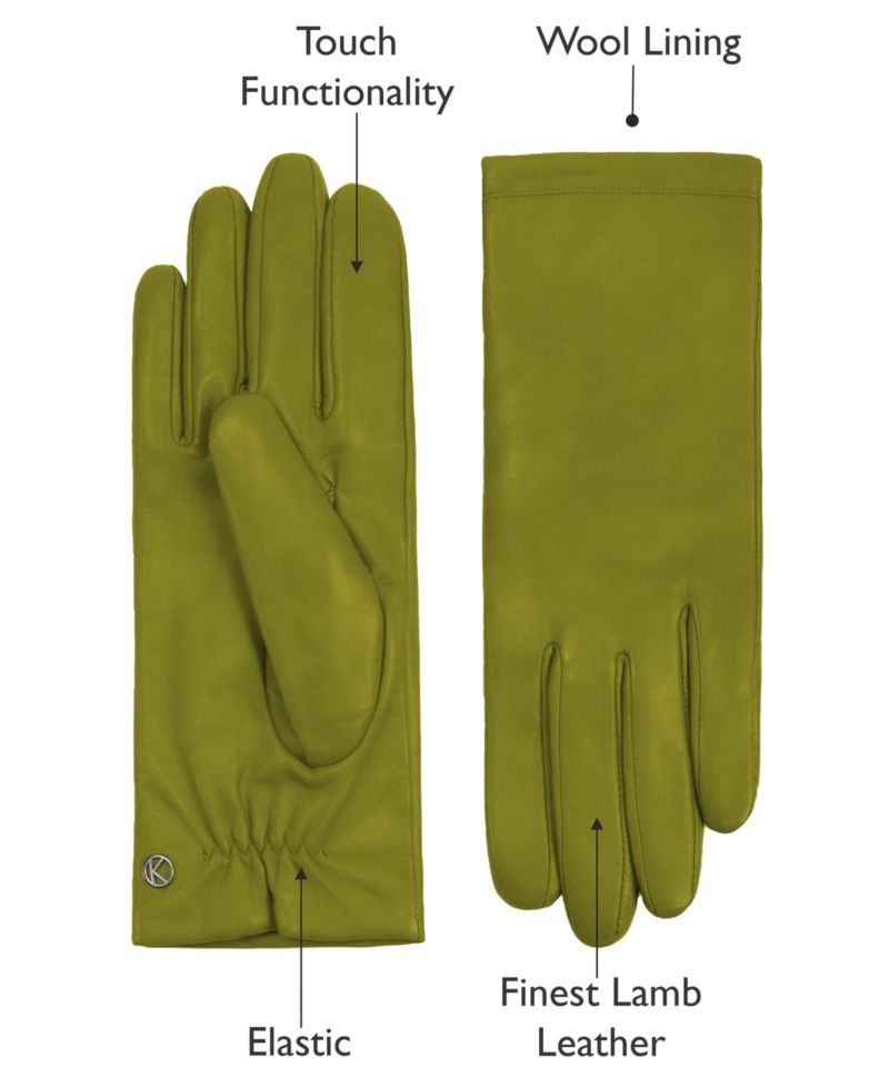 Women`s Premium Lamb Leather Touchscreen Gloves Style Chelsea