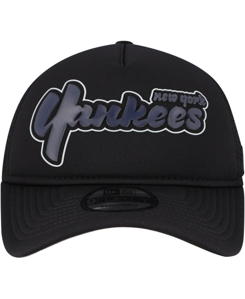 Men's Black New York Yankees Retro Bold A-Frame Trucker 9FORTY Adjustable Hat