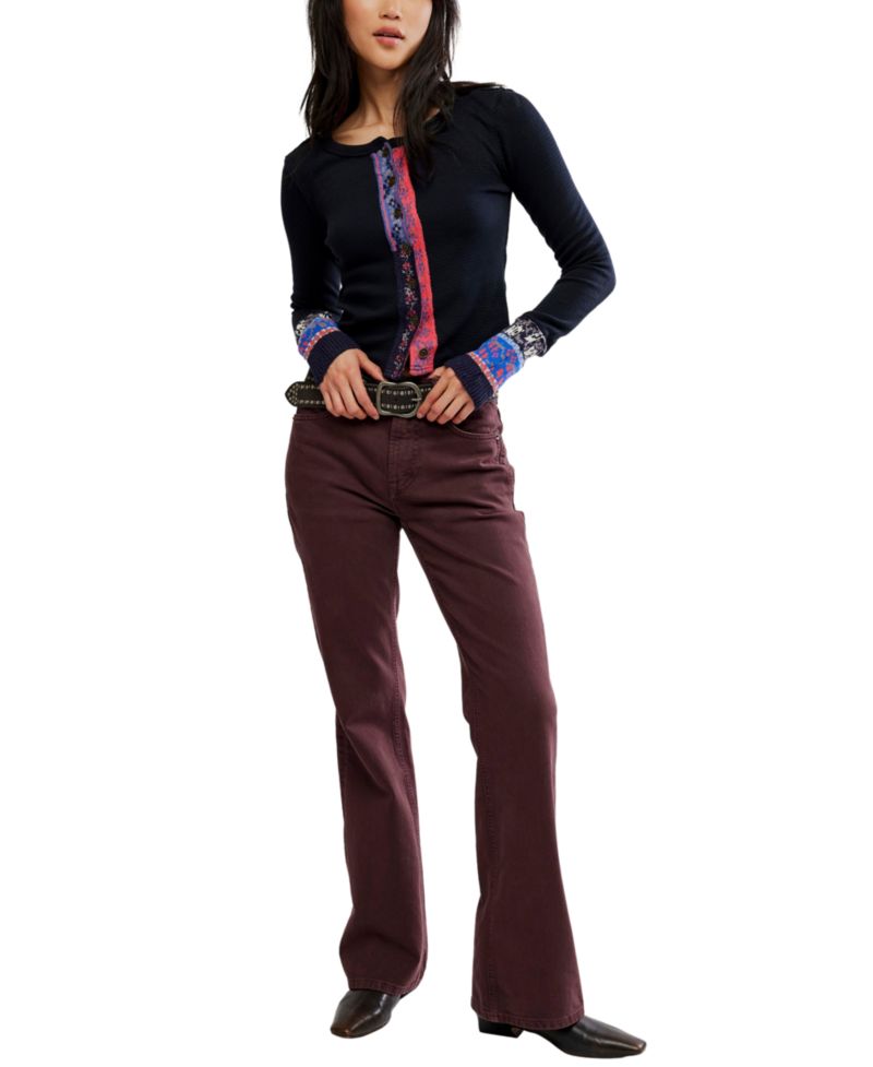 Women's We The Free Noa Long-Sleeve Scoop-Neck Fitted Cardigan Sweater