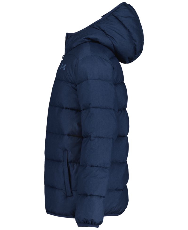 Boys' 8-20 Solid Logo Full-Zip Puffer Hooded Jacket