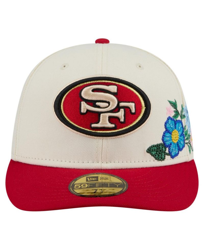 Men's Cream/Scarlet San Francisco 49ers Tonal Floral 59FIFTY Fitted Hat