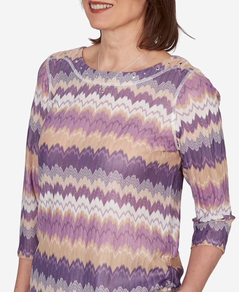 Women's Grand Bazaar Rippled Stripes Knit Top