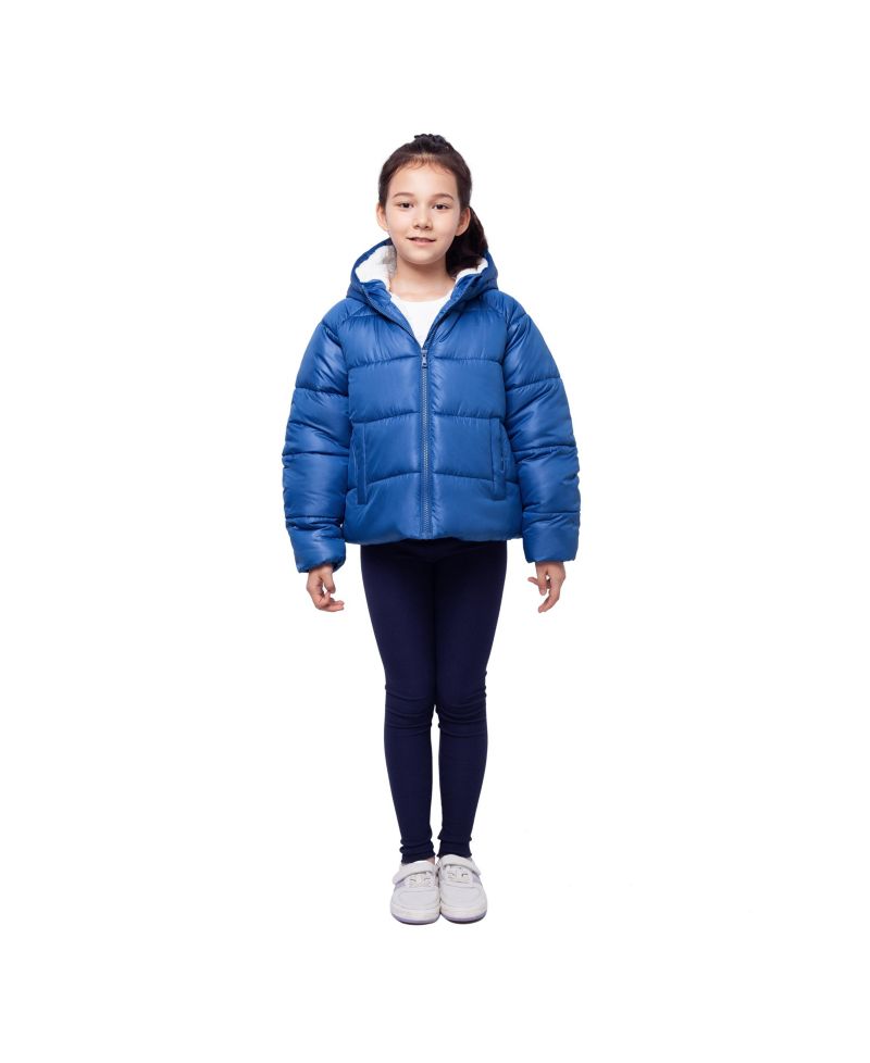 Girls Heavyweight Puffer Jacket Sherpa Lined Bubble Coat