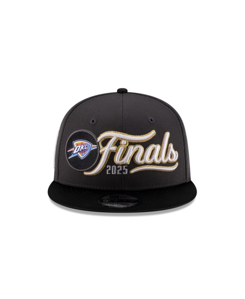 Men's Charcoal/Black Oklahoma City Thunder 2025 NBA Western Conference Champions Locker Room 9FIFTY Snapback Hat