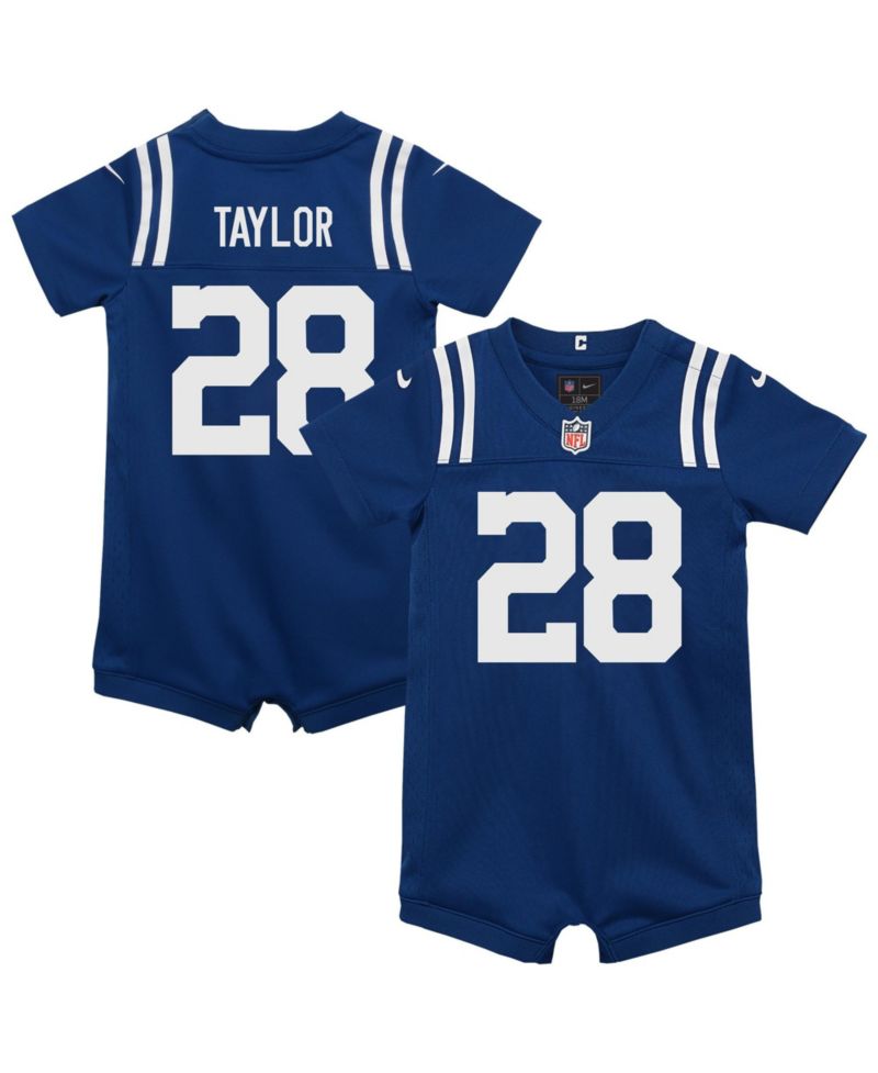 Baby Boys and Girls Indianapolis Colts Jonathan Taylor Short-Sleeve Screen-Print Romper