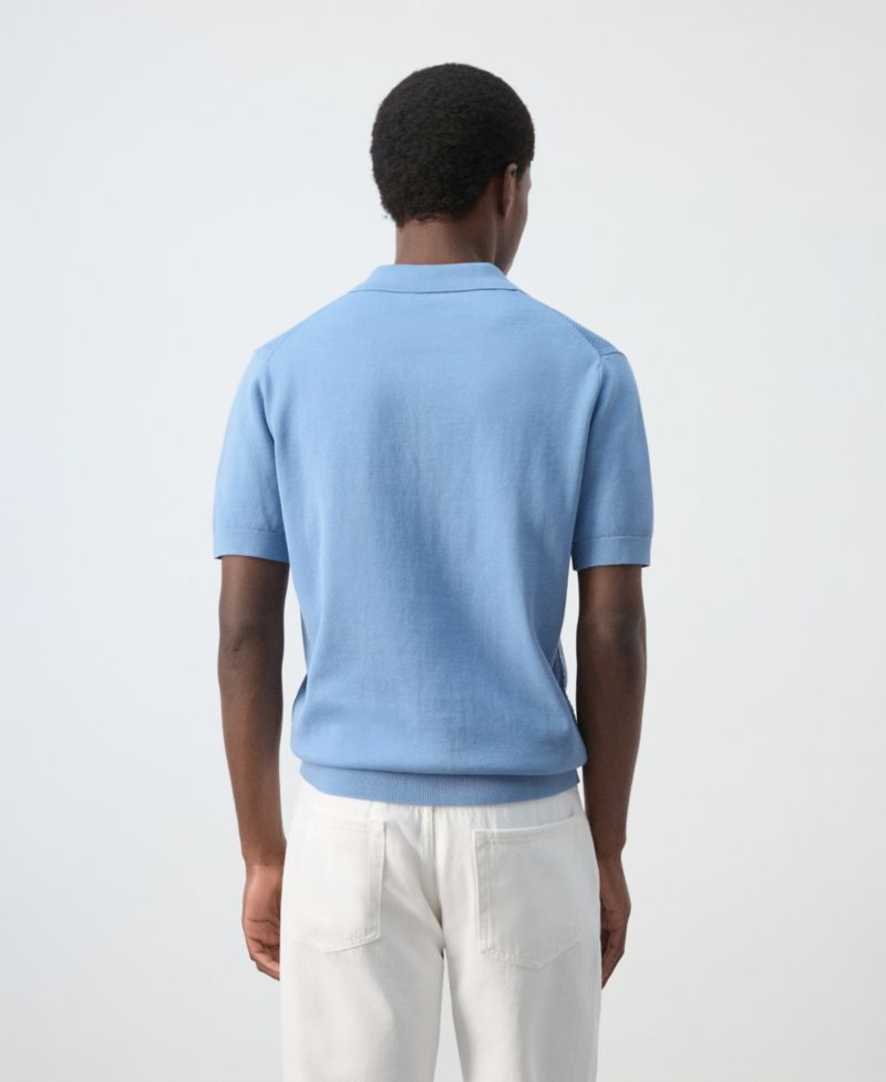 Men's Zipper Knitted Polo Shirt