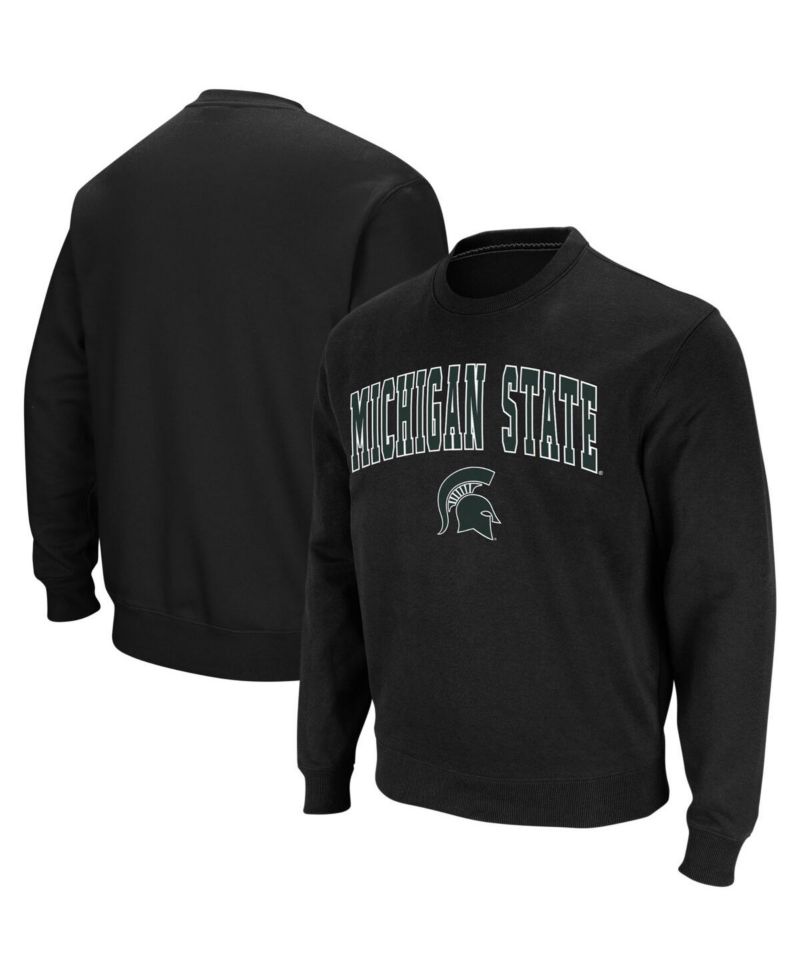 Men's Michigan State Spartans Arch and Logo Crew Neck Sweatshirt