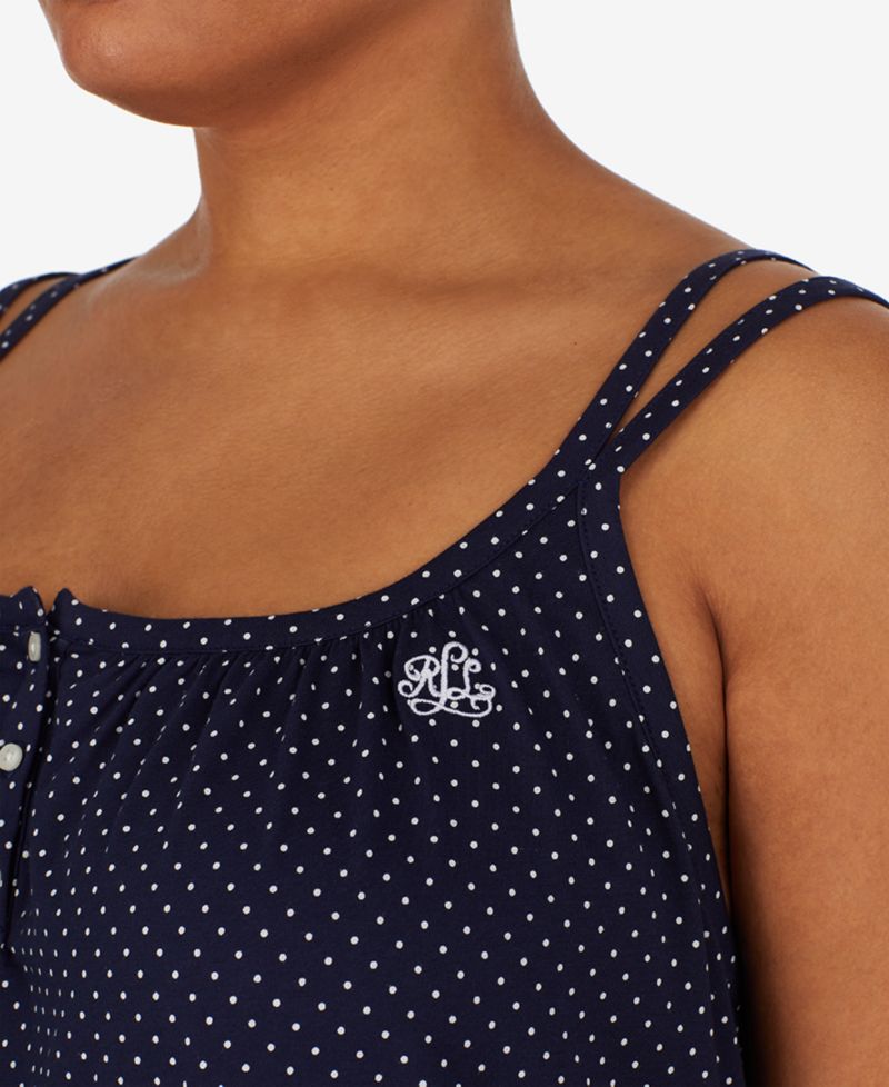Cotton Knit Double-Strap Nightgown