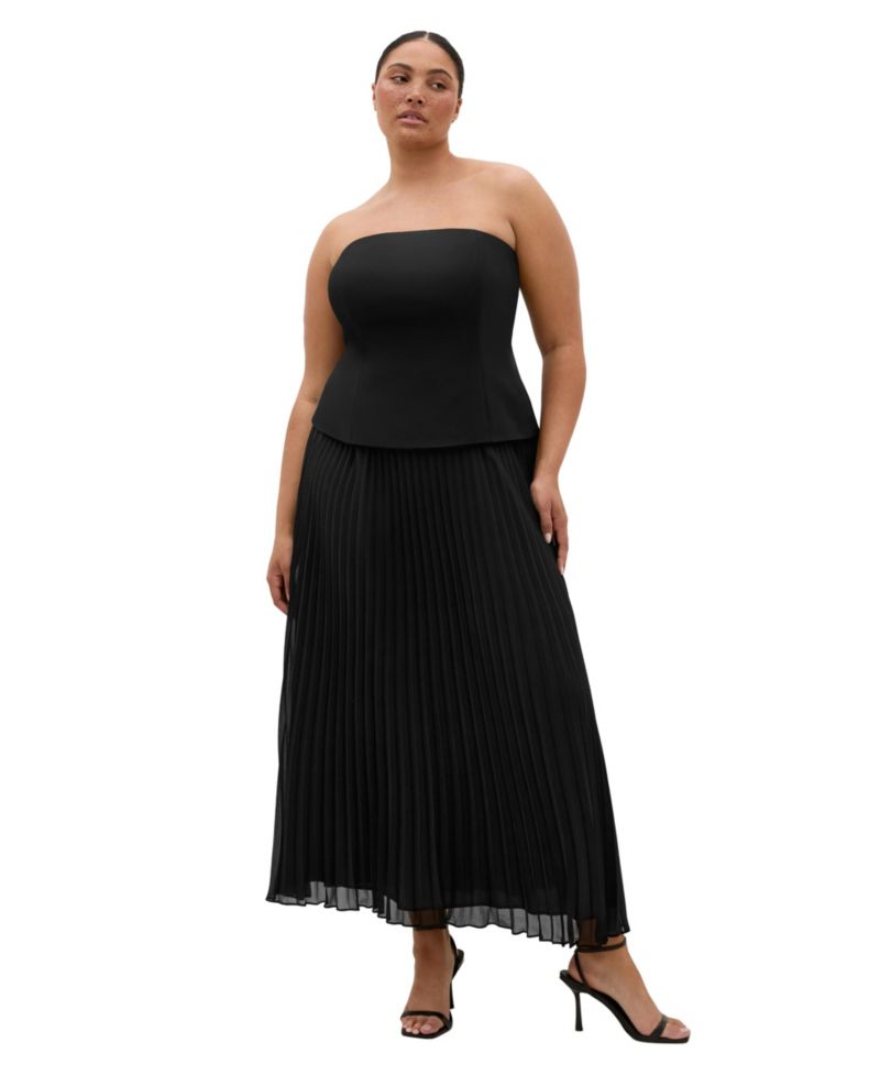 Women's Loretta Strapless Pleat Maxi Dress