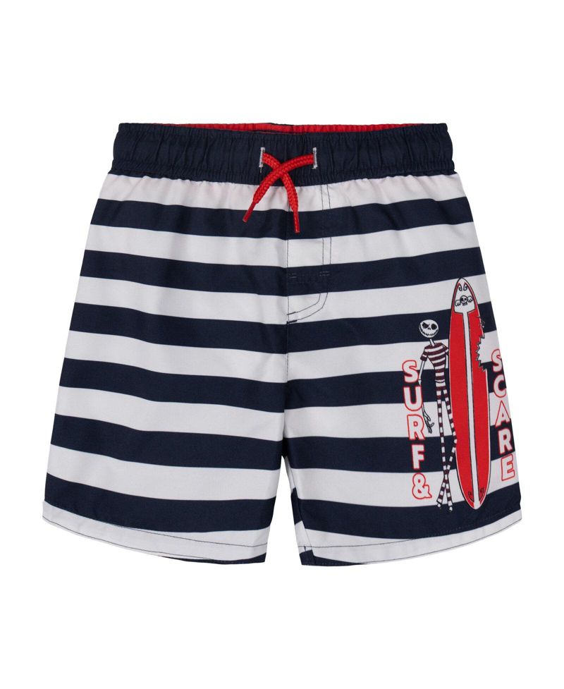 Boys Mickey Mouse Jack Skellington Swimwear 2-Piece Rash Guard and Swim Trunks Set