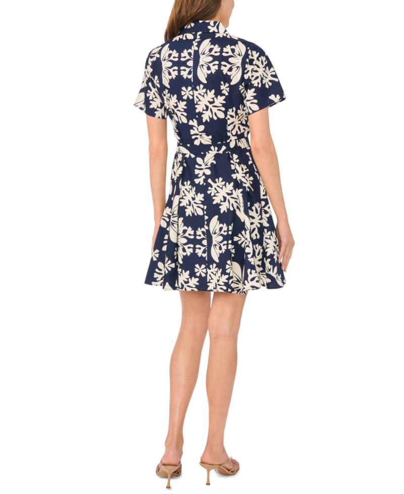 Petite Flutter-Sleeve Fit & Flare Dress