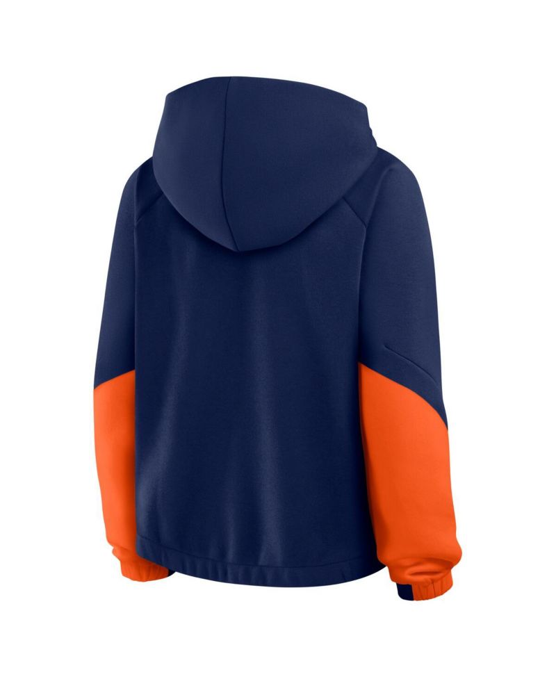 Women's Navy Denver Broncos Oversized Redzone Bubble Screen Pullover Hoodie