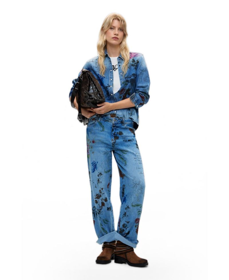 Women's Printed Straight Jeans