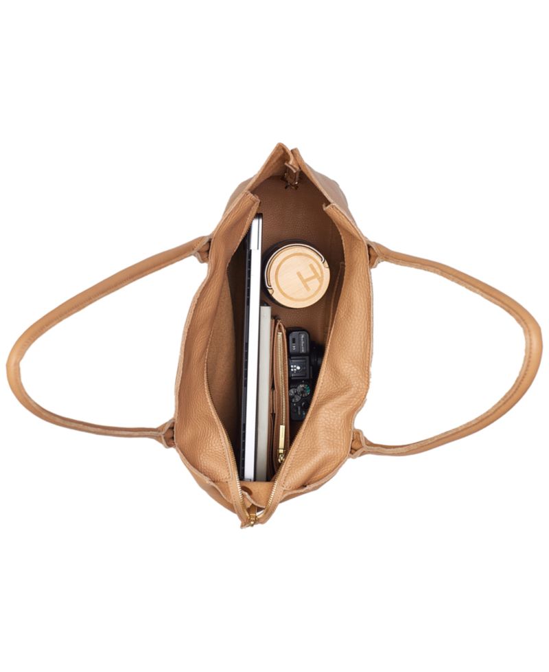 Oliver Medium Leather Zip-Top Tote Bag
