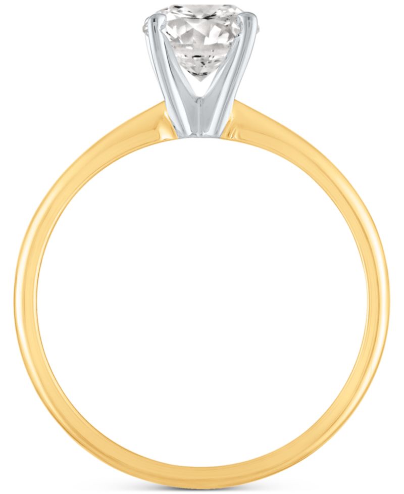 GIA Certified Diamond Engagement Ring (1 ct. t.w.) in 14k White Gold or 14k Gold & 14k White Gold