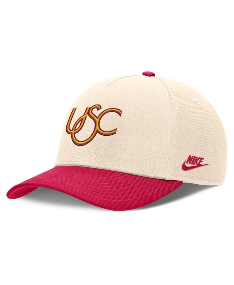 Men's Natural/Cardinal USC Trojans Academic Rise Dri-FIT Adjustable Hat