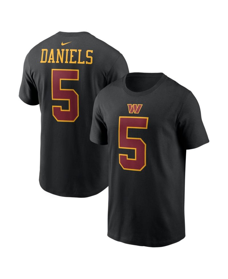 Men's Jayden Daniels Black Washington Commanders Name and Number T-Shirt