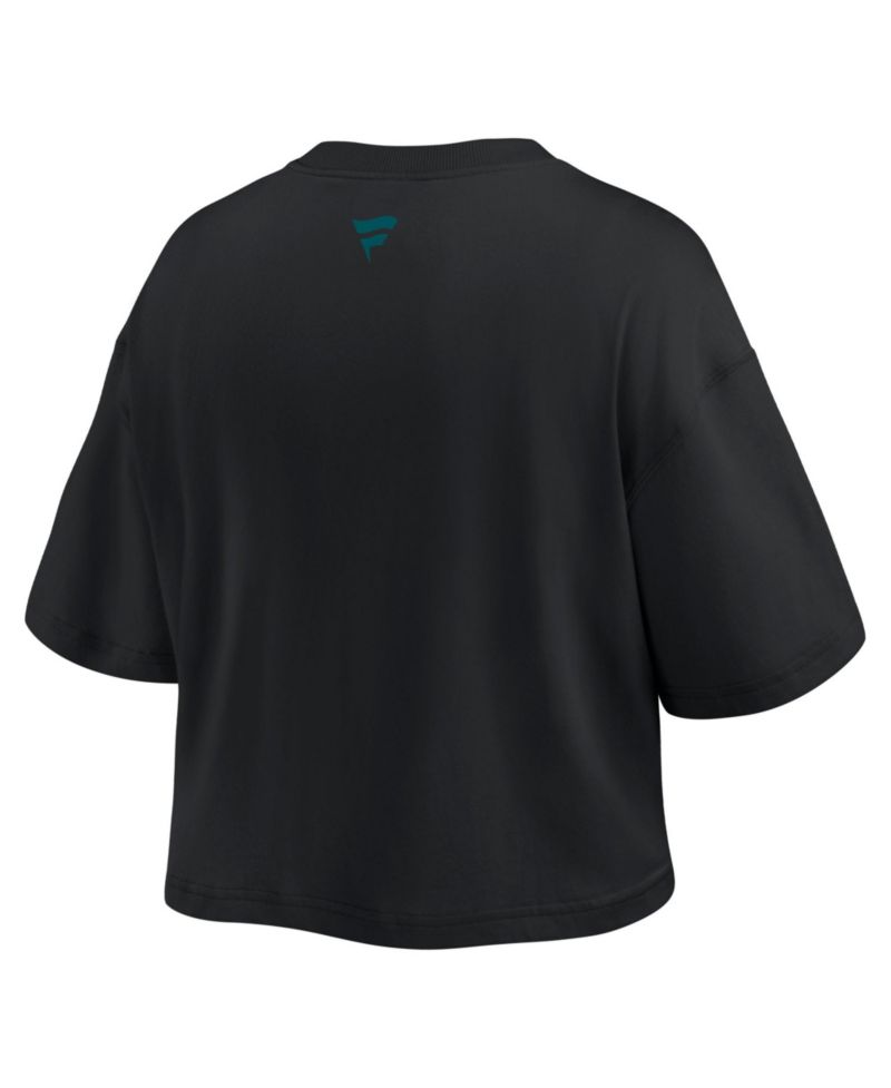 Women's Black Philadelphia Eagles Americana Cropped T-Shirt