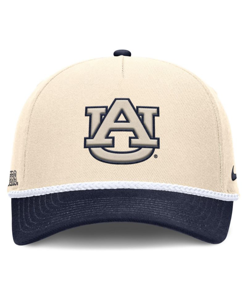 Men's and Women's Natural Auburn Tigers 2026 Primetime Natural 5-Panel Rope 2-Tone Rise Hat