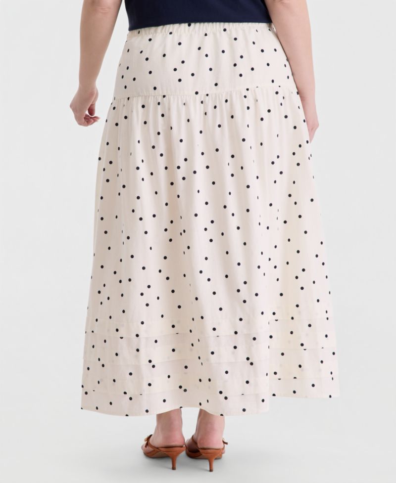 Trendy Plus Size Dot Print Maxi Skirt