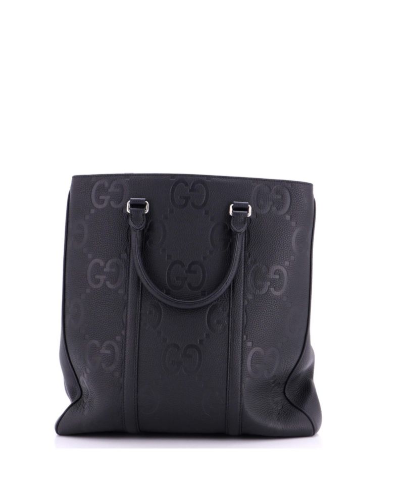 Medium Vertical Structured Top Handle Open Tote Jumbo GG Embossed Leather