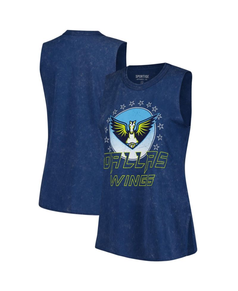 Women's Navy Dallas Wings Rock Roll Collection Turner Mineral Wash Tank