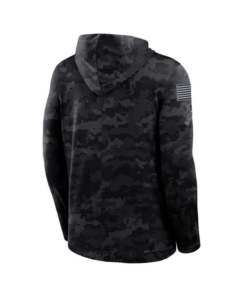 Men's Black New England Patriots 2026 Salute to Service Sideline Lightweight Hooded Pullover