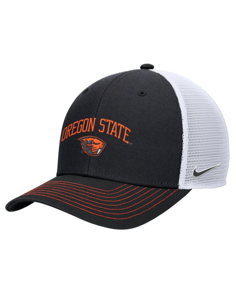 Men's Black Oregon State Beavers Rise Adjustable Trucker Hat