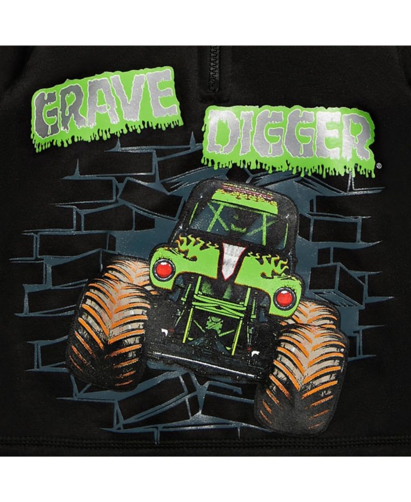 Boys Grave Digger Half Zip Hoodie