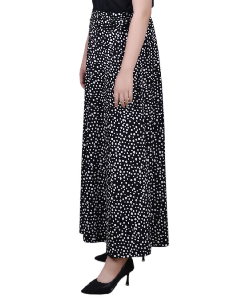 Petite Ring Faux Belt A Line Maxi Skirt