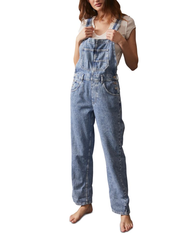 We The Free Ziggy Cotton Denim Overalls