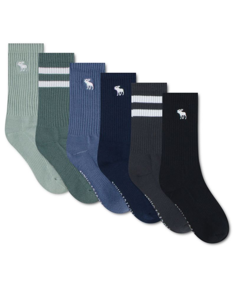 Boys' and Girls' 5-11 Core Stripe Crew Socks, 6-Pack