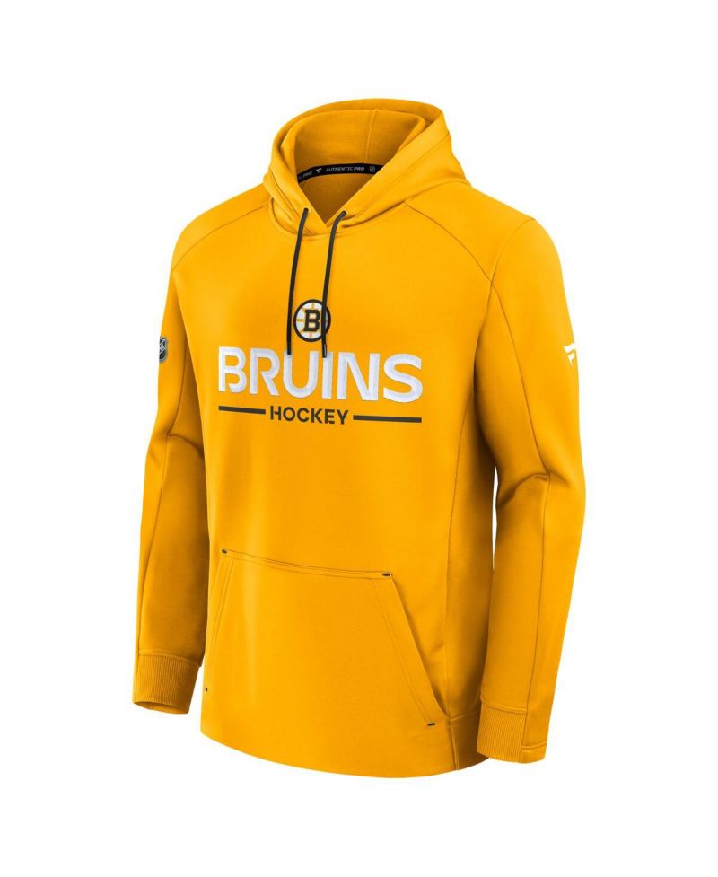 Men's Gold Boston Bruins Authentic Pro Rink Hoodie