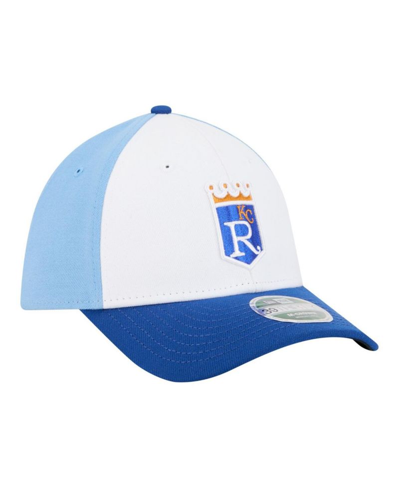 Men's White/Royal Kansas City Royals Player Replica 39THIRTY M-Crown Flex Hat