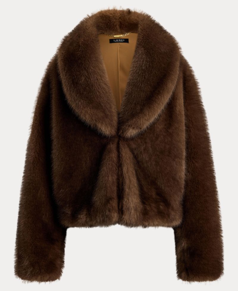 Women's Faux-Fur Shawl-Collar Coat