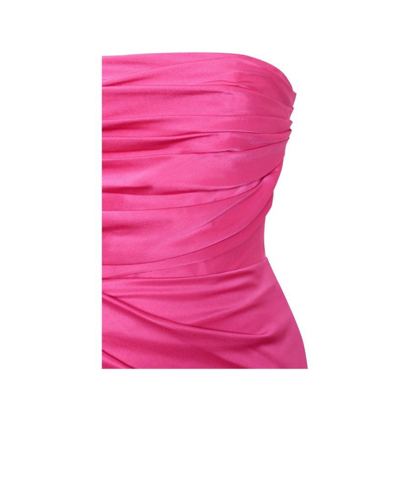 Women's Perrin Fuchsia Pink Feather Dress High Slit Gown